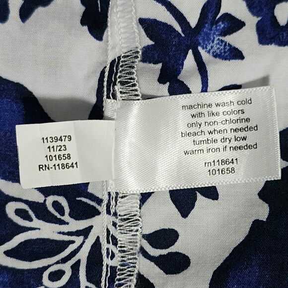 Lane Bryant Womens Cotton Tiered Midi Skirt Blue Floral High-Low Unlined 18/20 - Picture 7 of 7